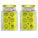 Koplow Foam Expressions Dice, Yellow, 6/Pack, 2 Packs (KOP18684-2)