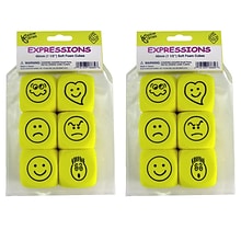 Koplow Games Foam Expressions Dice, 6 Per Pack, 2 Packs (KOP18684-2)