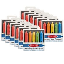 Melissa & Doug Learning Mat Crayons, Assorted Colors, 5/Pack, 12 Packs (LCI4279-12)