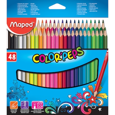 Maped ColorPeps Triangular Colored Pencils, Assorted Colors, 48/Pack (MAP832048ZV)