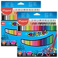 Maped ColorPeps Triangular Colored Pencils, Assorted Colors, 48/Bundle, 2 Bundles (MAP832048ZV-2)