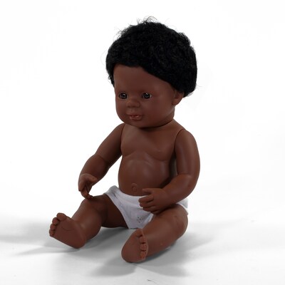 MINILAND Anatomically Correct 15 African-American Baby Boy Doll (MLE31059)