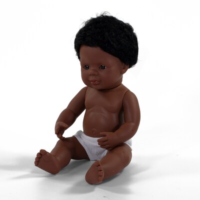 Miniland Anatomically Correct 15 African-American Baby Boy Doll (MLE31059)