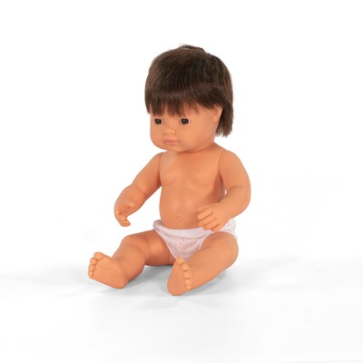 MINILAND Anatomically Correct 15 Brunette Caucasian Baby Boy Doll (MLE31079)