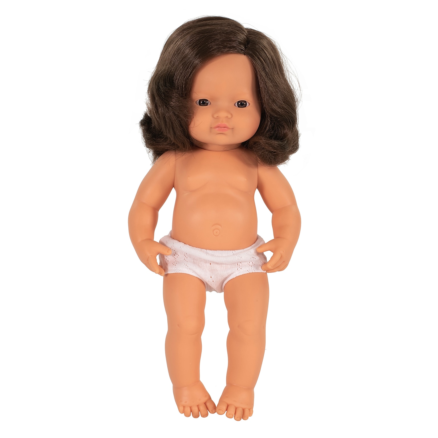 MINILAND Anatomically Correct 15 Brunette Caucasian Baby Girl Doll (MLE31080)