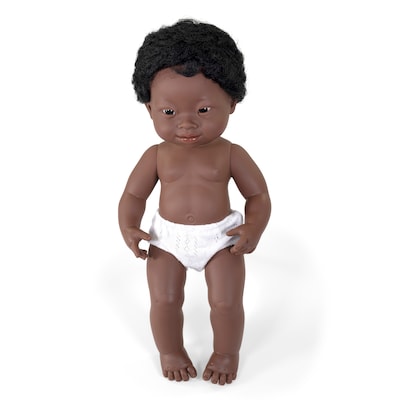 Miniland Anatomically Correct 15 Down Syndrome African-American Baby Boy Doll (MLE31089)