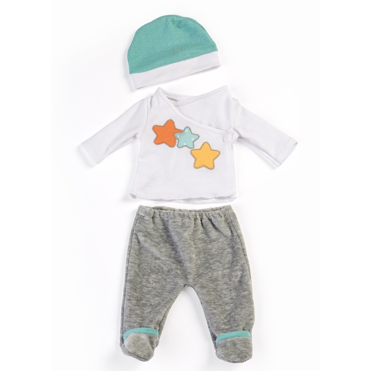 MINILAND Gender Neutral Fabric 2-Piece Pajama Set for 15 Dolls, 3/Set (MLE31222)