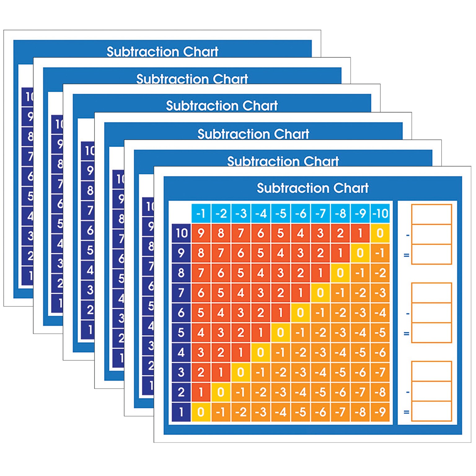 North Star Teacher Resource Adhesive Subtraction Chart Desk Prompt, Multicolor, 36/Pack, 6 Packs (NST9057-6)