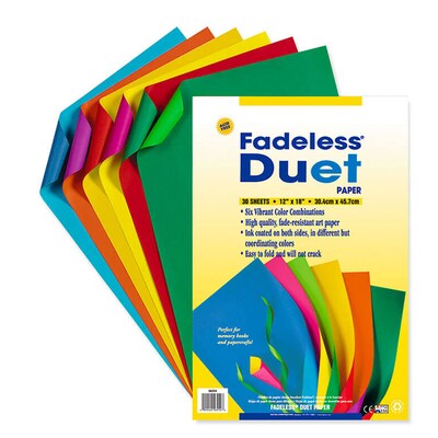 Fadeless Duet Sheets, 12 x 18, 6 Color Combinations, 30/Pack (PAC0056554)