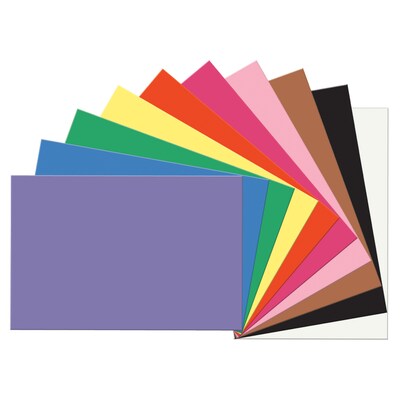 Prang® Construction Paper, 10 Assorted Colors, 12 x 18, 50 Sheets Per  Pack, 5 Packs (PAC6507-5)