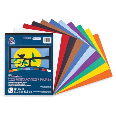 Pacon Tru-Ray 9" x 12" Construction Paper Pad, Assorted Colors, 40 Sheets/Pack, 6 Packs (PAC6592-6)