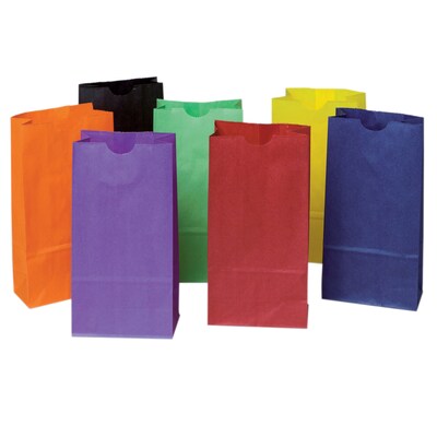 Creativity Street Mini Kraft Bag, Assorted Bright Colors, 4-1/8" x 2-5/8" x 8", 28/Pack, 3 Packs (PAC72040-3)