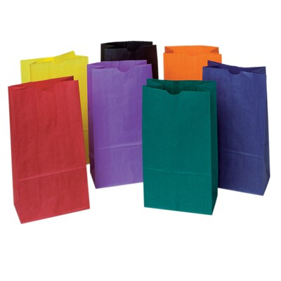 Creativity Street Kraft Bag, Assorted Bright Colors, 6 x 3-5/8 x 11, 28/Pack, 3 Packs (PAC72140-3