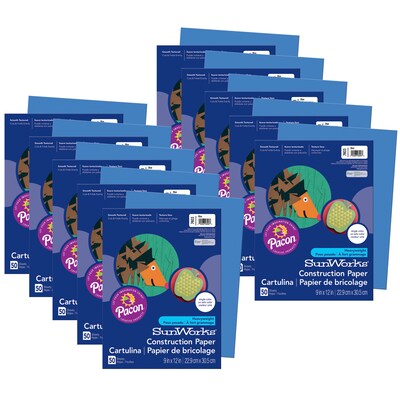 Prang® Construction Paper, Blue, 9 x 12, 50 Sheets Per Pack, 10 Packs (PAC7403-10)