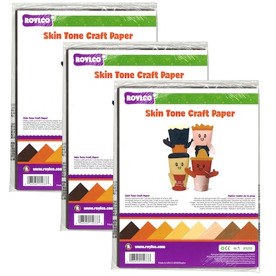 Roylco Skintone Design Papers, 48 Sheets Per Pack, 3 Packs (R-15233-3)