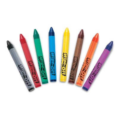 TREND Jumbo Wipe-Off Crayons, Assorted, 8 per pack, 6 packs (T-591-6)