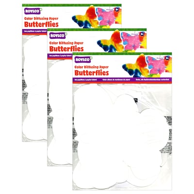 Roylco Color Diffusing Paper Butterflies, 48 Per Pack, 3 Packs (R-2445-3)