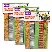 Roylco Animal Print Craft Sticks, 50/Pack, 3 Packs (R-39100-3)
