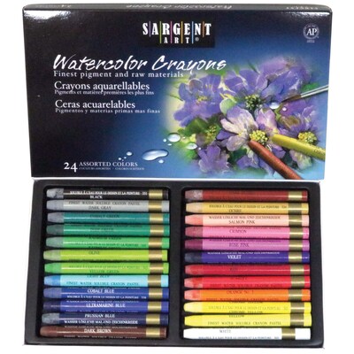 Sargent Art Watercolor Crayons, Assorted Colors, 24/Pack (SAR221124)