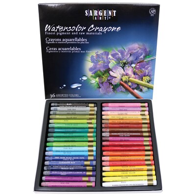 Sargent Art Watercolor Crayons, Assorted Colors, 36/Pack (SAR221136)