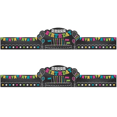 Teacher Created Resources Chalkboard Brights Happy Birthday Crowns, 30 Per Pack, 2 Packs (TCR1211-2)