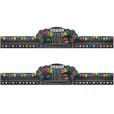 Teacher Created Resources Chalkboard Brights Happy Birthday Crowns, 30 Per Pack, 2 Packs (TCR1211-2)