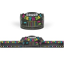 Teacher Created Resources Chalkboard Brights Happy Birthday Crowns, 30 Per Pack, 2 Packs (TCR1211-2)