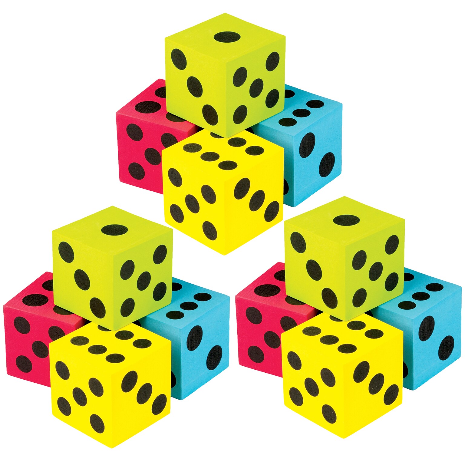 Teacher Created Resources Foam Colorful Jumbo Dice, 4 Per Pack, 3 Packs (TCR20810-3)