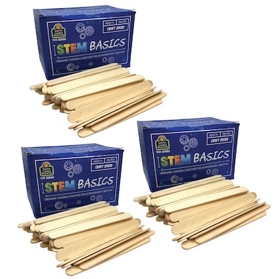 Teacher Created Resources STEM Basics Craft Sticks, Natural Wood, 500/Pack, 3 Packs (TCR20920-3)