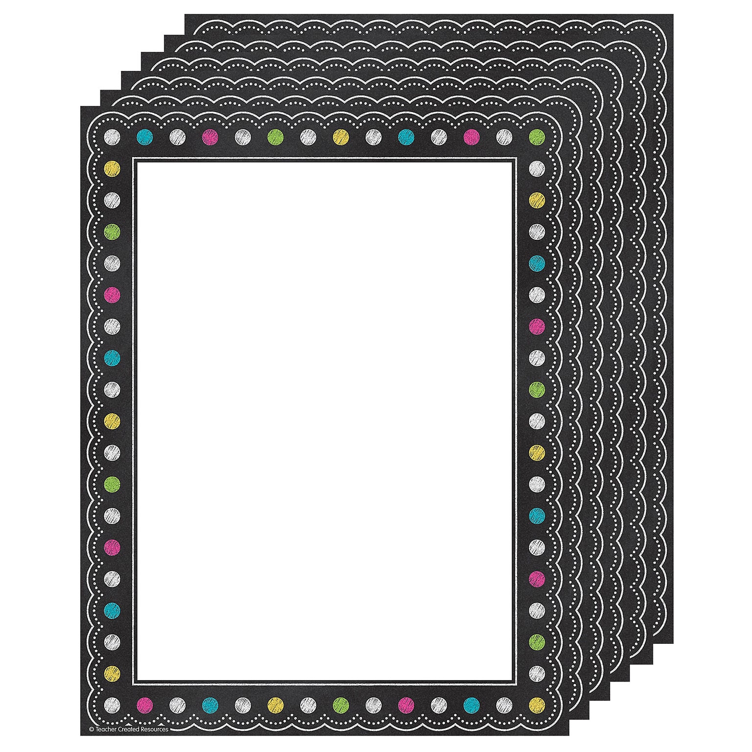 Teacher Created Resources Chalkboard Brights Computer Paper, 50 Per Pack, 6 Packs (TCR5837-6)