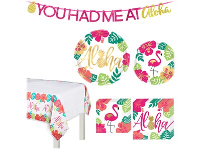 Amscan You Had Me at Aloha Luau Tableware Kit, Multicolor (WL00008)