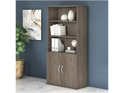 Bush Business Furniture Studio C 73"H 5-Shelf Bookcase with Adjustable Shelves, Modern Hickory Laminated Wood (SCB136MH)