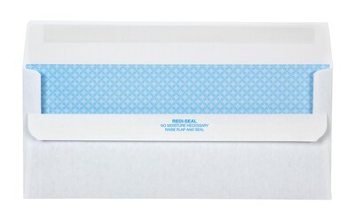 Quality Park Redi-Seal Security Tinted Business Envelopes, 4 1/8" x 9 1/2", White, 500/Box (QUA11218)