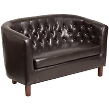 Flash Furniture 28 Leather Barrel Loveseat Brown(QYB162HY90308BN)