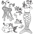 Ranger Plenty More Fish In The Sea Dyan Reaveleys Dylusions Cling Stamp Collections, 8.5 x 7 (DYR-59516)