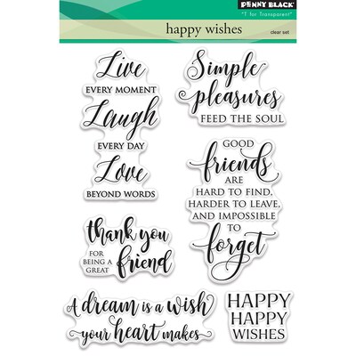 Penny Black Happy Wishes Clear Stamps, 5 x 7 (PB30419)