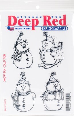 Deep Red Stamps, Snowman Collection Cling Stamp, 4 x 6 (5X705674)