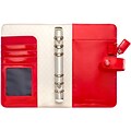 Websters Pages Patent Red Color Crush Faux Leather Personal Planner Binder, 5.25X8 (WPCP001-PTR)