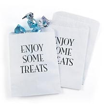 Hortense B. Hewitt Enjoy Some Treats Treat Bags, White, 25 Pack (42276ST)