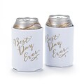 Hortense B. Hewitt Best Day Ever Can Coolers, White, Set of 2 (55136ST)