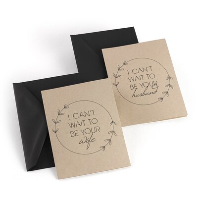 Hortense B. Hewitt Marry Me Wedding Day Card Set, Kraft, 2 Count (54828ST)