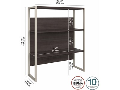 Bush Business Furniture Hybrid 36 "W Desktop Hutch, Storm Gray (HYH236SG)