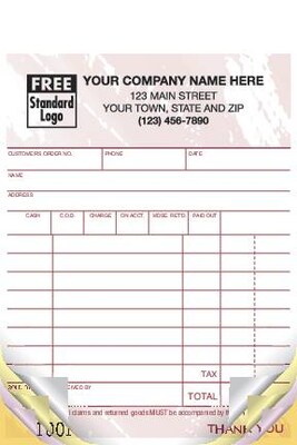 Custom Multi-Purpose Register Form, Colors Design, Small Format, 3 Parts, 1 Color Printing, 4 x 6,