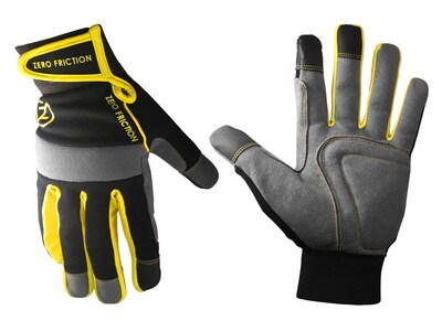 Zero Friction Yellow Ultra Suede Work Glove, Nylon/Polyurethane, Universal Fit, 1 Pair