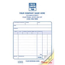 Custom Register Form, Classic Design, Small Format, Your Custom Wording, 2 Parts, 1 Color Printing,