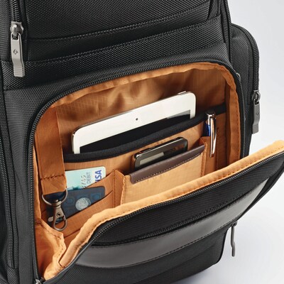 Samsonite Kombi 4 Square Backpack Black/Brown Ballistic Nylon (92312-1051)