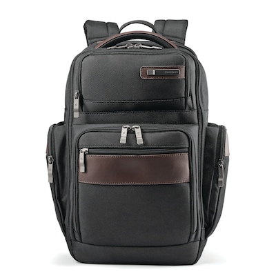 Samsonite Kombi 4 Square Backpack Black/Brown Ballistic Nylon (92312-1051)