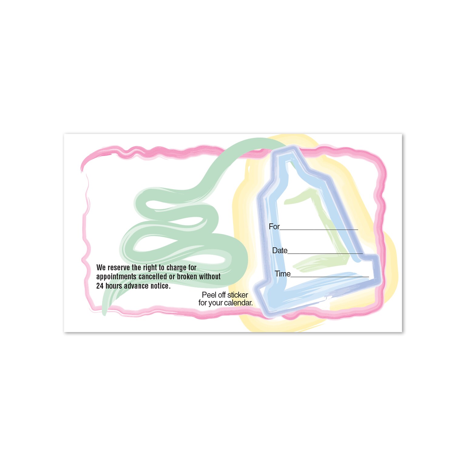 Custom Full Color Dental Sticker Appt. Cards, Right Toothpaste, Flat Print, Horizontal, 1-Sided