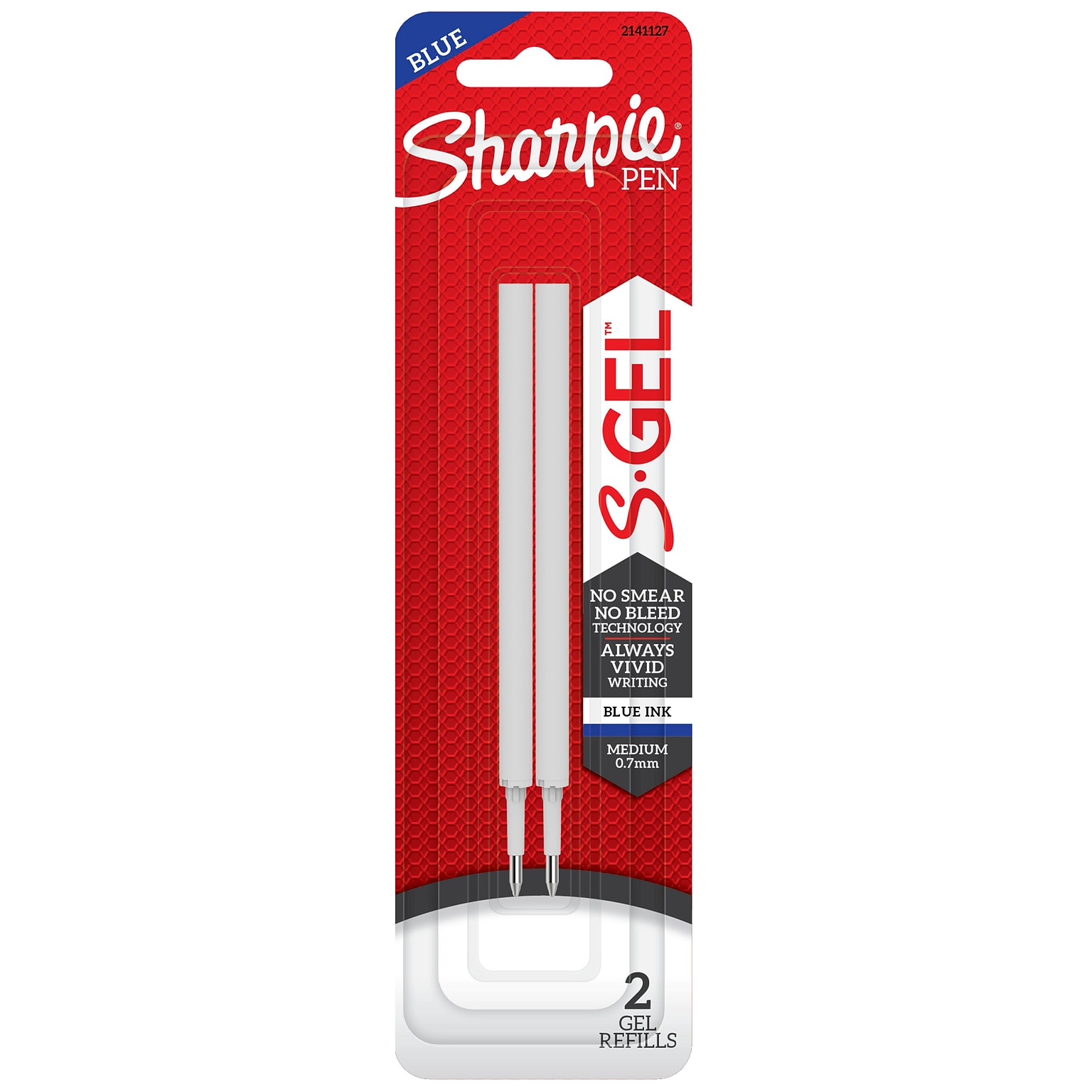 Sharpie S-Gel Gel-Ink Pen Refill, Medium Point, Blue Ink, 2/Pack (2141127)