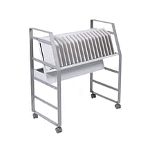 Luxor 16-Unit Open Charging Cart, White/Gray Steel (LOTM16)